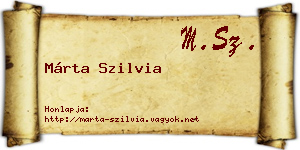 Márta Szilvia névjegykártya