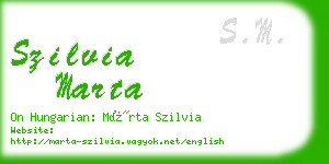 szilvia marta business card